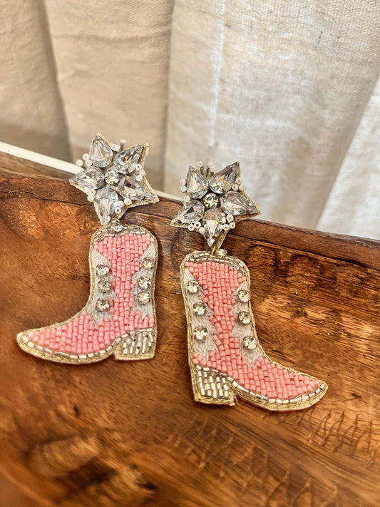 Pink Cowgirl Earring