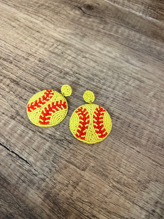 Softball Bead Earring