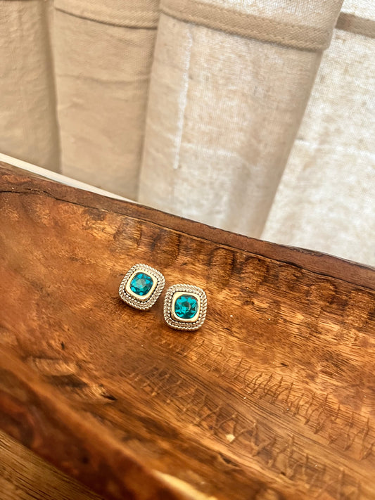 Aqua Gemstone Earrings