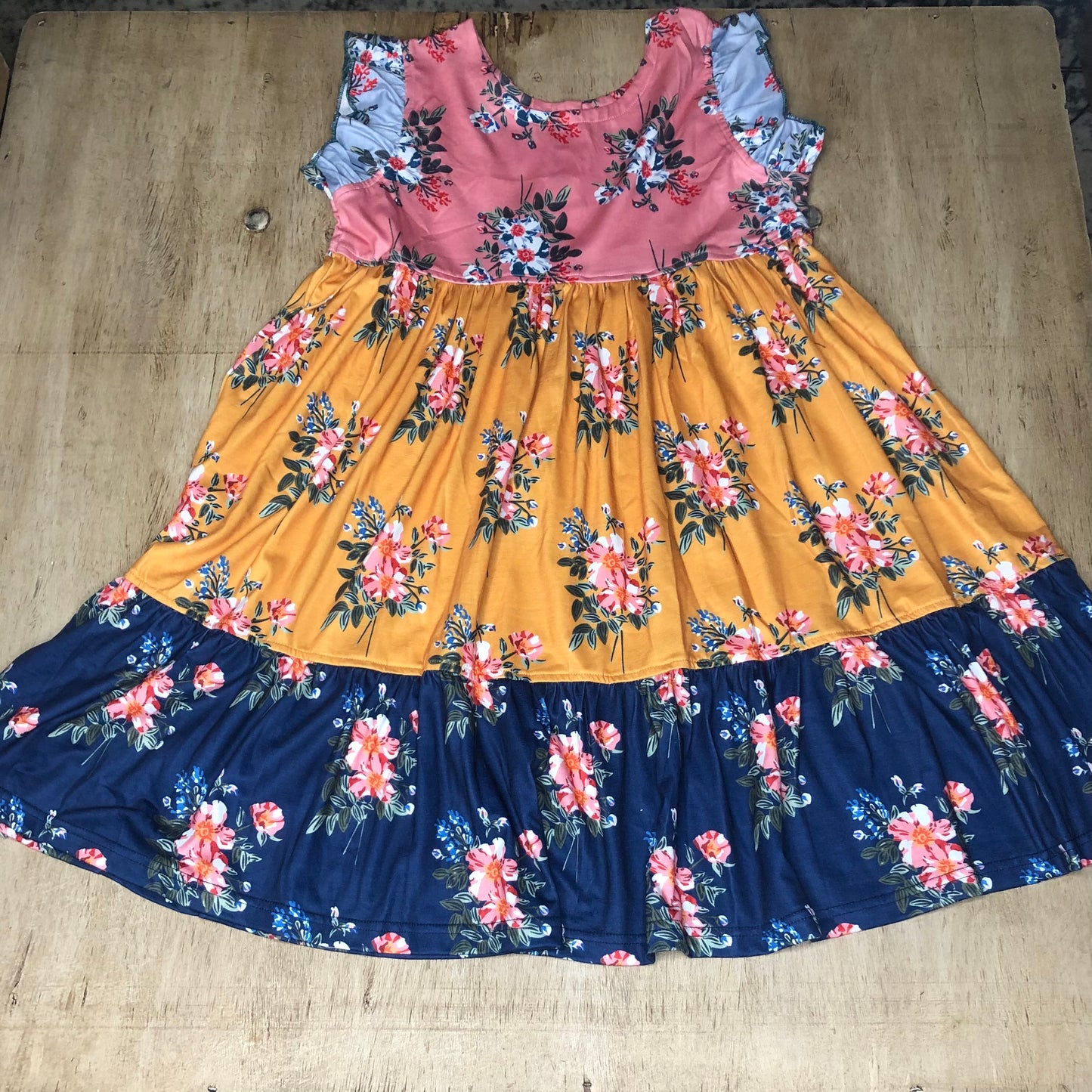 Floral Color Block Dress